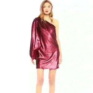 NWT! Keepsake The Label No Signs 1 Shoulder Sequins Dress.